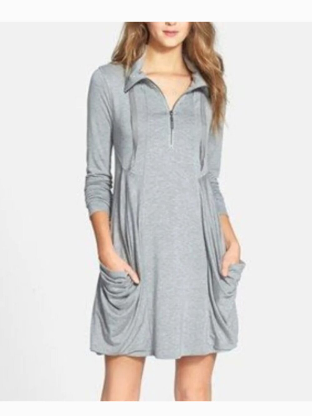 Kensie Gray Giant Pocket Dress Sz L